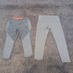 LOT of 2 Women's DANSKIN Capri Leggings w/ Side Pockets & RBX Leggings - Large